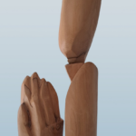 Abstrakter Kopf mit Hand, 2-teilig